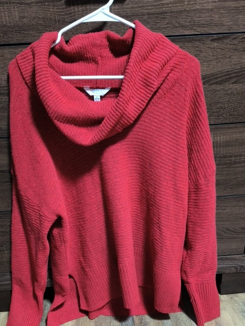 Time and Tru Red Cowlneck Sweater - Picture 4 of 4